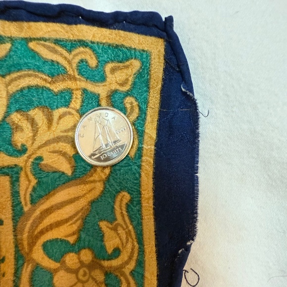 Vintage Bill Blass Silk Scarf w/ Hand-Rolled Edges - Picture 8 of 8